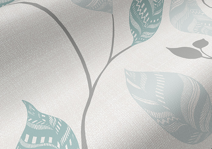 Tribal Leaves, Blue Turquoise - Twist&Fit Roller Blind - Image 4